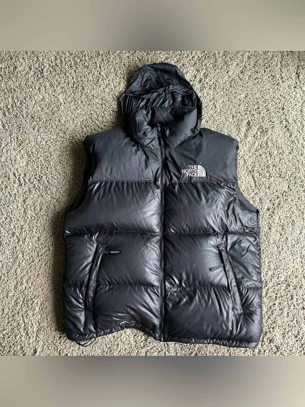 The North Face 1996 Nuptse Retro 700 Down Puffer Hooded Vest Mens XL Black Y2K